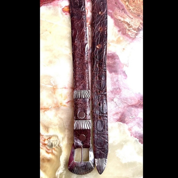 VINTAGE 1990s ANDERSON PARKETT NAVAJO RANGER SET STERLING SILVER BELT BUCKLE - Picture 5 of 8